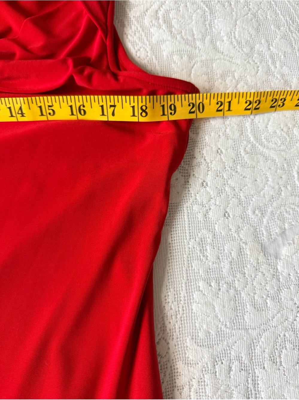 Evan Picone Woman’s Elegant Red Draped Neck Flattering Sheath Midi Dress 12 - Picture 15 of 15
